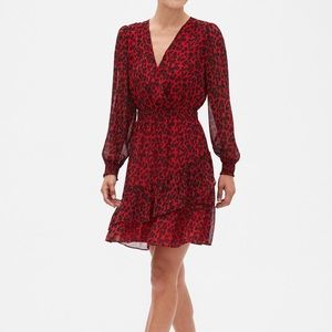 Banana republic red leopard dress